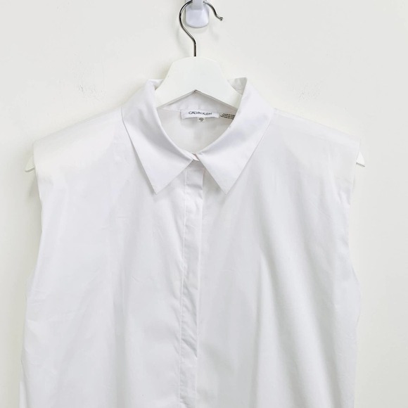 NWT CalvinKlein Button-Down Cropped Shirt Size XS - Picture 3 of 10